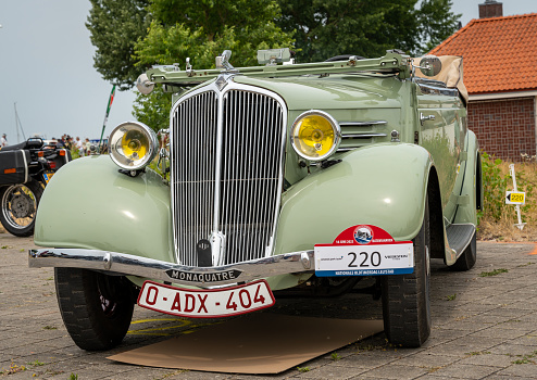 Lelystad, The Netherlands, 18.06.2023, Vintage car Renault Monaquatre at The National Oldtimer Day