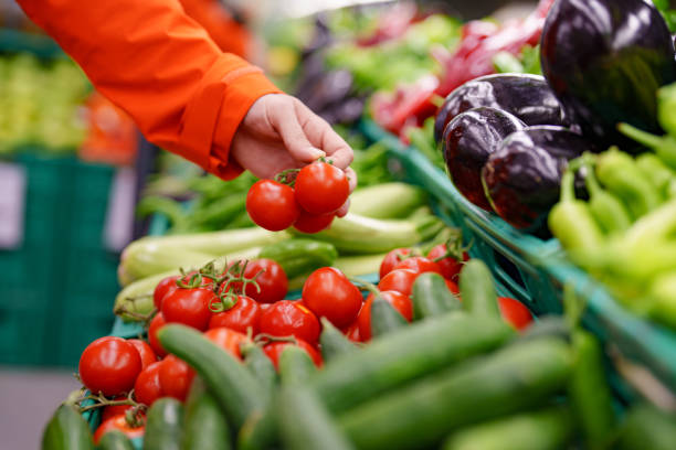 Man home shopping groceries in store