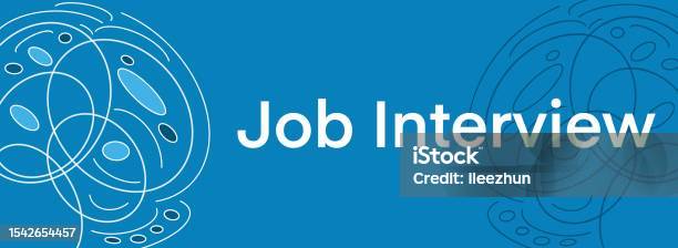 Vector Interview Blue Job Interview Blue Design Element Left Right Text Horizontal Stock ...