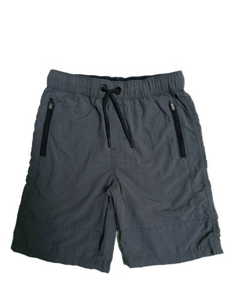 istock Black poplin fabric cargo shorts 1542660673