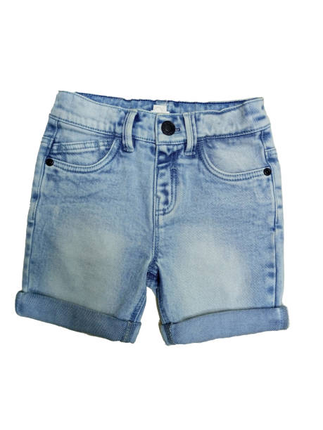 istock Heavy enzyme light shade washed denim shorts 1542661245