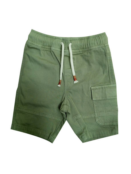 istock Over dyed green colour loop bag shorts for older boys 1542662295