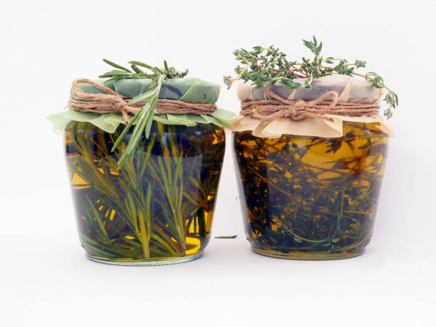 istock Scented oil with rosemary and thyme 1542664999