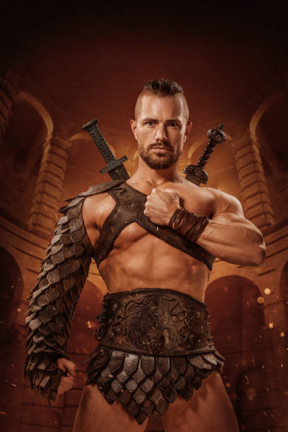 istock A Warrior Roman Gladiator holding a weapon in a colosseum setting 1542666069