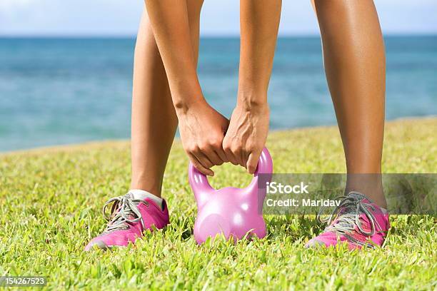 Fitness Kettlebell Gym Woman Stock Photo - Download Image Now - Kettlebell, Pink Color, Active Lifestyle