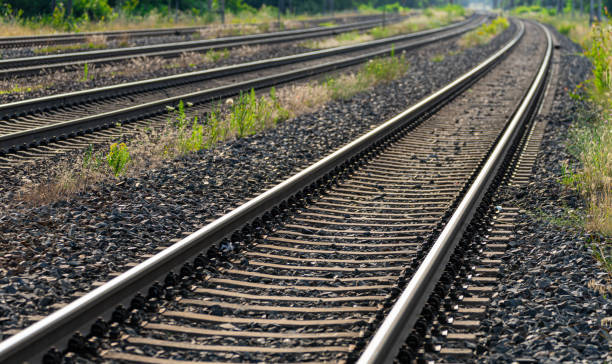 istock High angle view of railroad tracks 1542682719