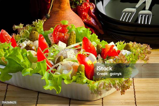 Griechischer Salat Stockfoto und mehr Bilder von Blatt - Pflanzenbestandteile - Blatt - Pflanzenbestandteile, Braun, Bunt - Farbton