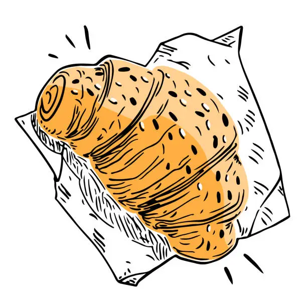 Vector illustration of Croissant Illustration