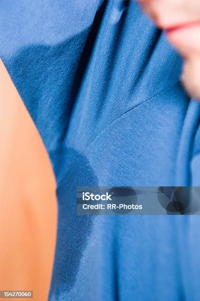 Sweat Spot With Part Of Anonymous Face Stock Photo - Download Image Now - Adult, Adults Only, Anxiety