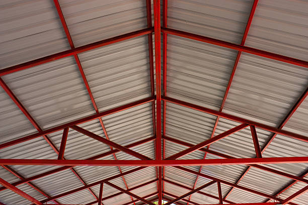 istock Metal roof construction 154270897