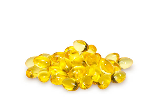 肝油ます。 - fish oil vitamin pill cod liver oil nutritional supplement ストックフォトと画像