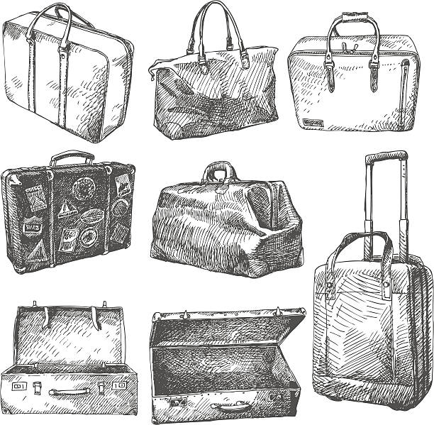 big vector set - cases big vector set - cases suitcase illustrations stock illustrations