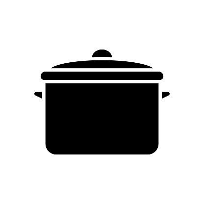 Saucepan Icon Solid Style. Vector Icon Design Element for Web Page, Mobile App, UI, UX Design