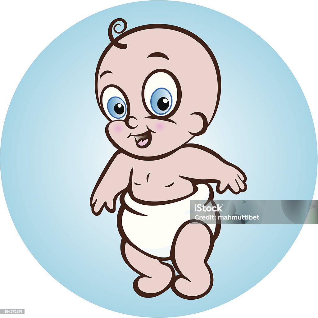 Heureux bébé - clipart vectoriel de 12-17 mois libre de droits