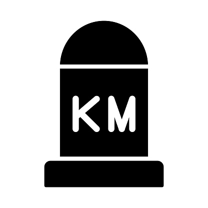 kilometer Vector Glyph Icon For Personal And Commercial Use.