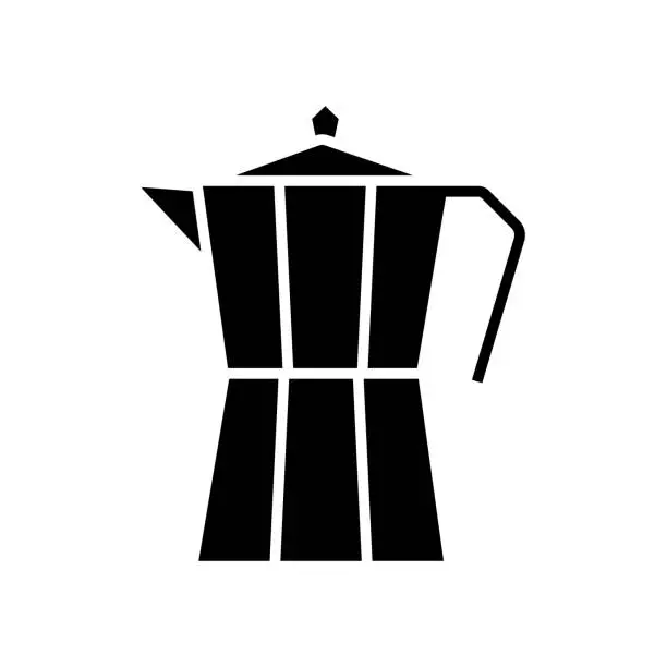 Vector illustration of Moka Pot Icon Solid Style. Vector Icon Design Element for Web Page, Mobile App, UI, UX Design