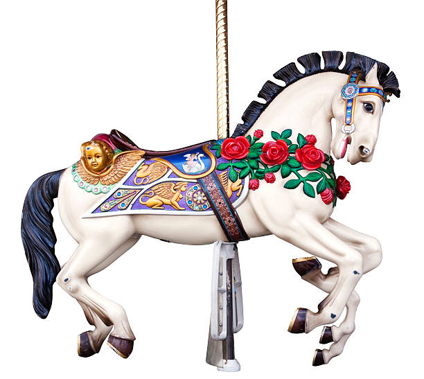 caballos de carrusel - carousel horses fotografías e imágenes de stock