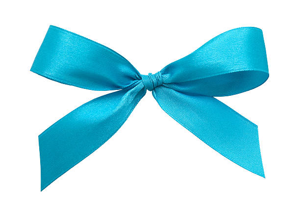 istock Baby blue ribbon bow 154273657