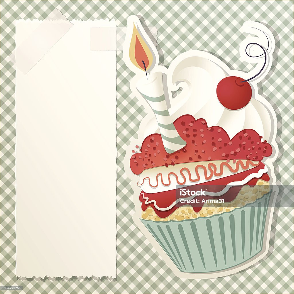 Cupcake de cumpleaños - arte vectorial de Alimento libre de derechos