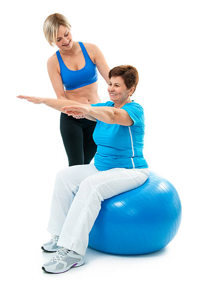 istock Senior woman in gym 154276851