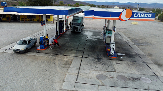 maracas, bahia, brazil - july 7, 2023: view of a Largo network gas station in the city of Maracas.