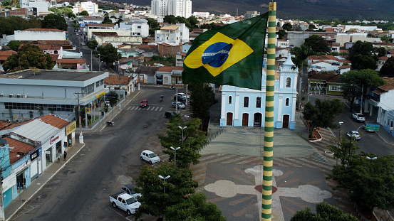 brumado, bahia, brazil - july 7, 2023: Aerial view of the city of Brumado in southwestern Bahia.