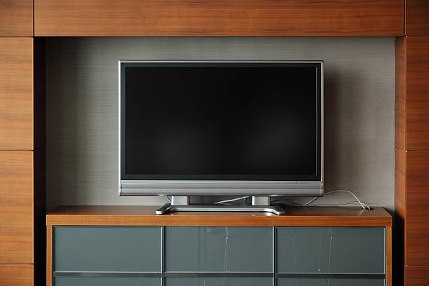 interior with a television stock photo