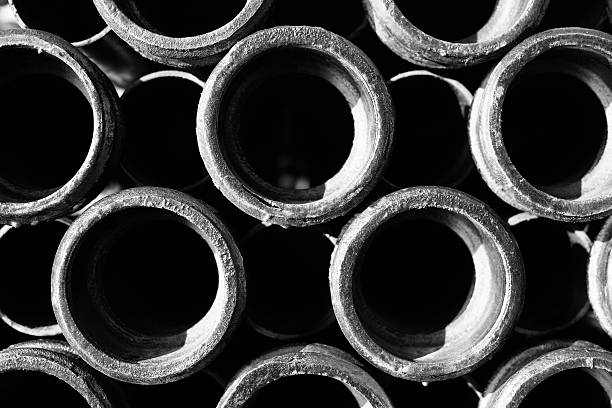 Close-up nero tubi di ferro - foto stock