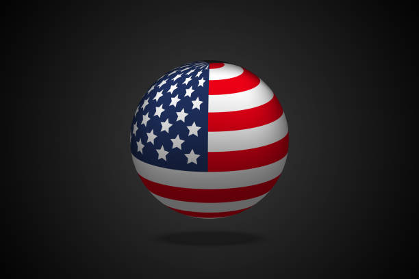 istock Flag of the United States in a round ball, Vector, Illustration. 1542810639