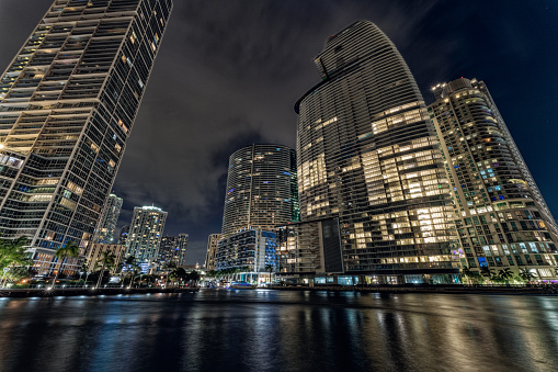 Night View of downtown Miami and Brickell_Miami