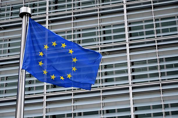 istock European Union flag outside EU headquarters in Brussels 154282656
