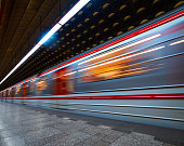 metro train in fast movement