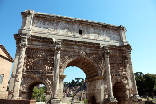 The Arch of Septimius Severus in the Forum of Rome