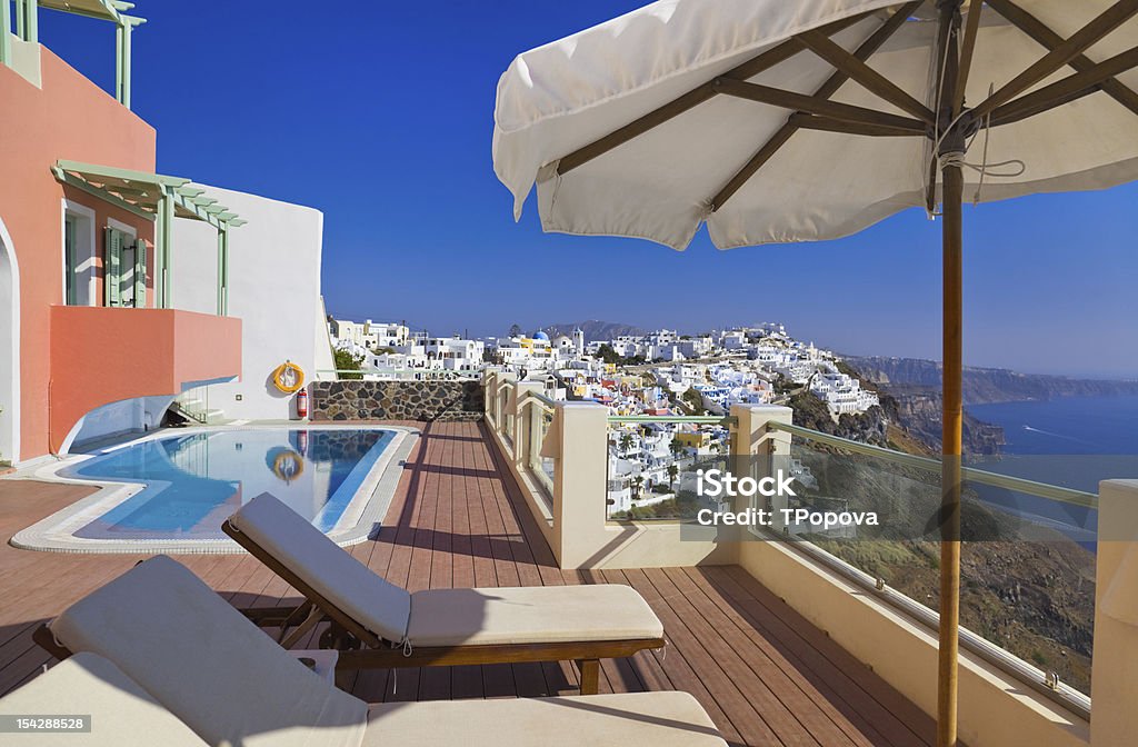 Santorini view - Greece Santorini view - Greece (Firostefani) - vacation background Architecture Stock Photo