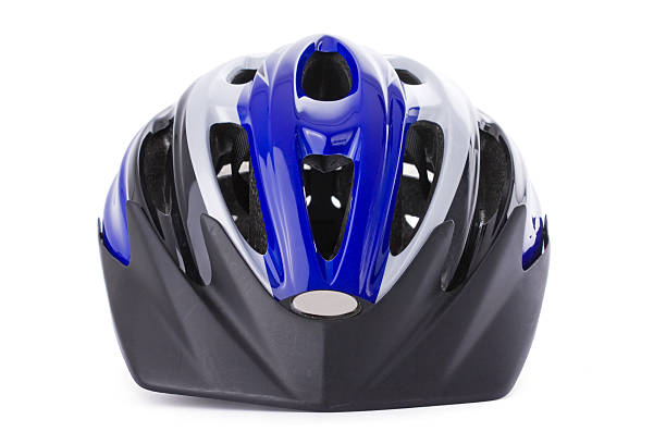 casco bicicleta aislado en blanco - casco de ciclista fotografías e imágenes de stock