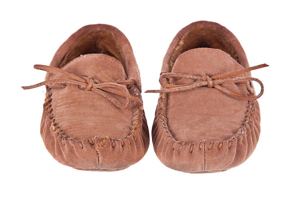 istock Pair of moccasin slippers isolated 154288962