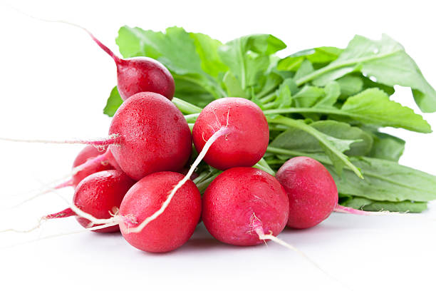 Radish Bunch Fresh bunch of radish isolated on white background radish stock pictures, royalty-free photos & images