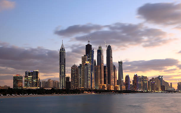istock Dubai Marina skyline at night 154290833