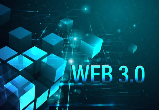 Vector illustration of Blockchain and Web 3.0 Technology Abstract Background