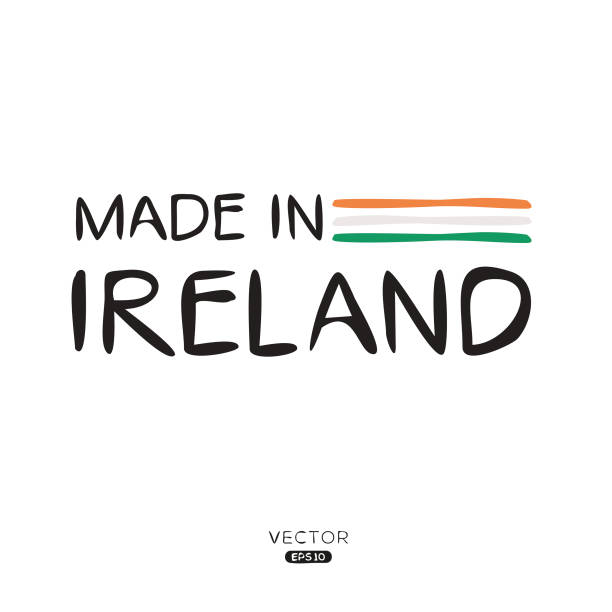 Made in Ireland Made in Ireland, vector illustration. irish flags for sale stock illustrations