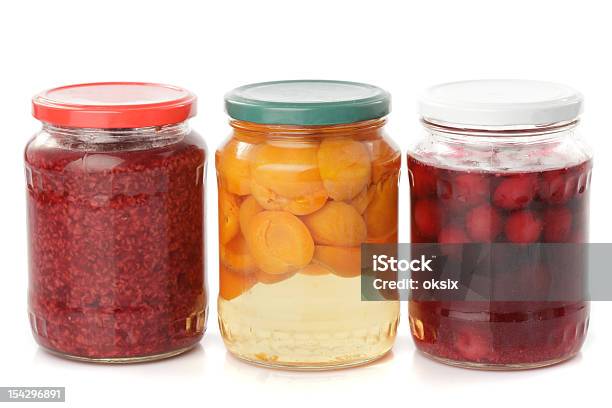 Various Jams And Compotes Stock Photo - Download Image Now - Agriculture, Apricot, Berry Fruit