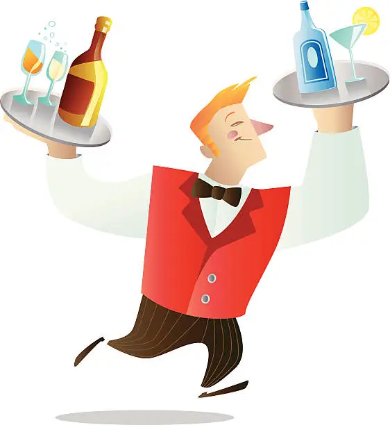 Vector illustration of Waiter