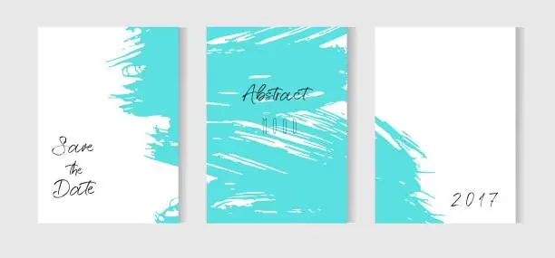 Vector illustration of Set of creative universal cards. Hand Drawn textures. Wedding, anniversary, birthday,save the date, party. Design for banner, poster, card, invitation, placard, brochure, flyer. Vector. Isolated