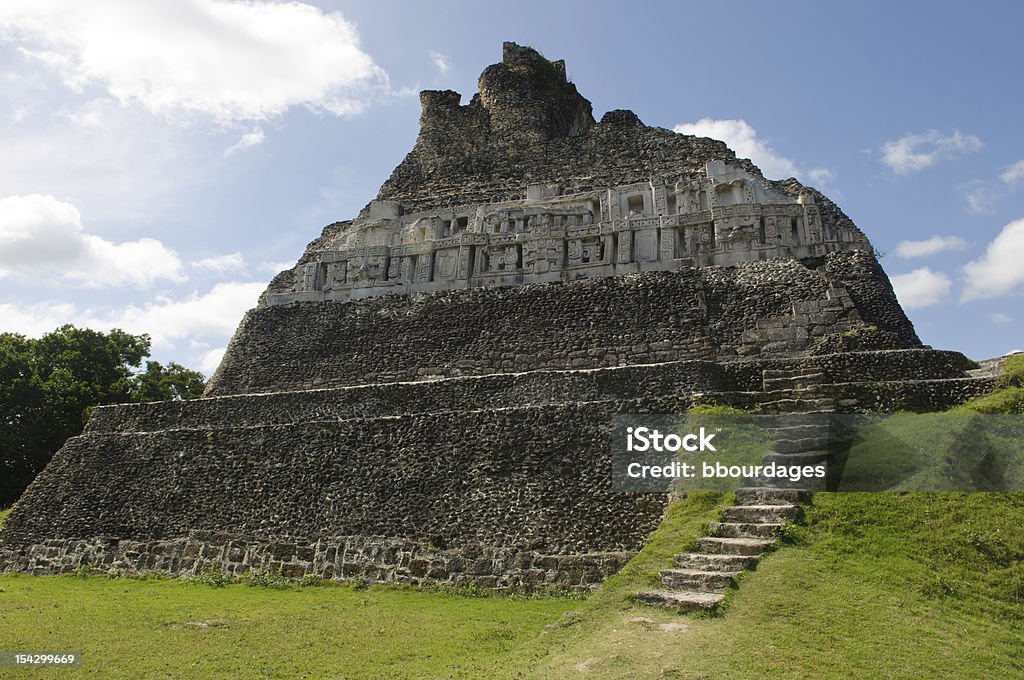 Ancient Mayan Ruins Mayan Ruin - Xunantunich in Belize Ancient Stock Photo