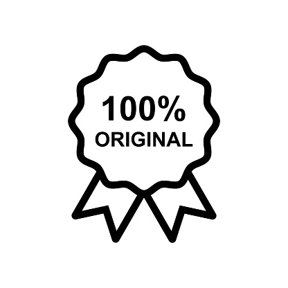 100 percent original badge symbol icon vector