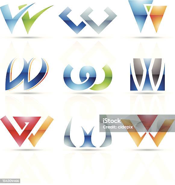 Icone Astratte Per Lettera W - Immagini vettoriali stock e altre immagini di Alfabeto - Alfabeto, Arancione, Astratto