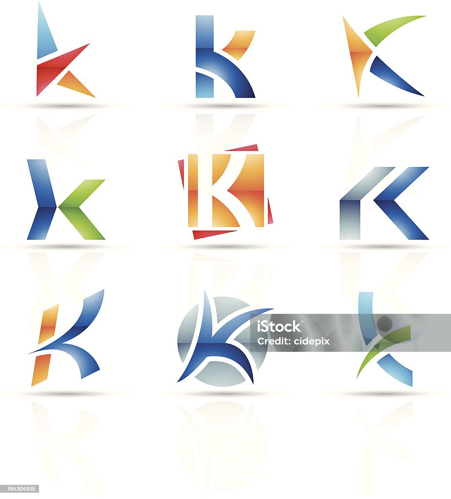 Абстрактный Иконки для Буква K - Векторная графика Абстрактный роялти-фри