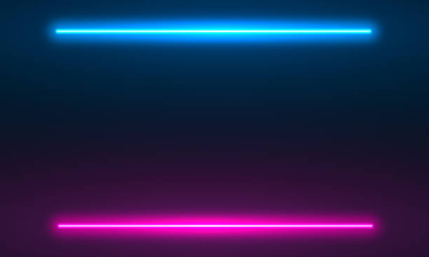 istock Neon lamps along the wall, abstract background with bright neon illumination, shining neon light, illuminate frame design. Abstract cosmic vibrant color backdrop. Interior design, glowing neon frame 1543047826
