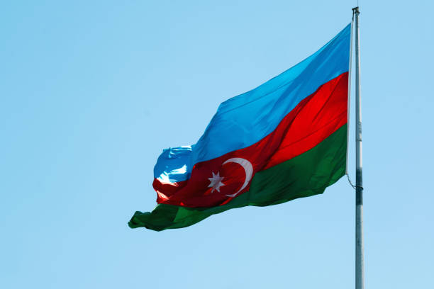 istock Azerbaijan Flag Fluttering in the Sky 1543059616