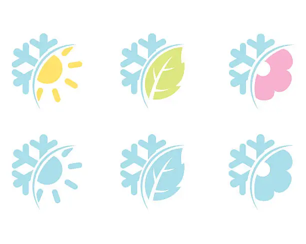 Vector illustration of Across seasons symbols